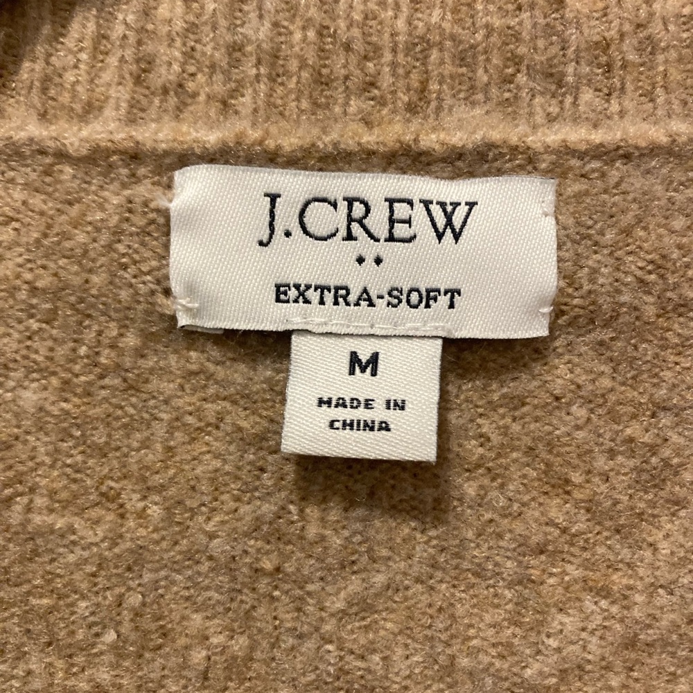 J. Crew Factory Preppy Wool Blend Pullover Sweater Neutral Fawn Career SZ Medium - Picture 11 of 13